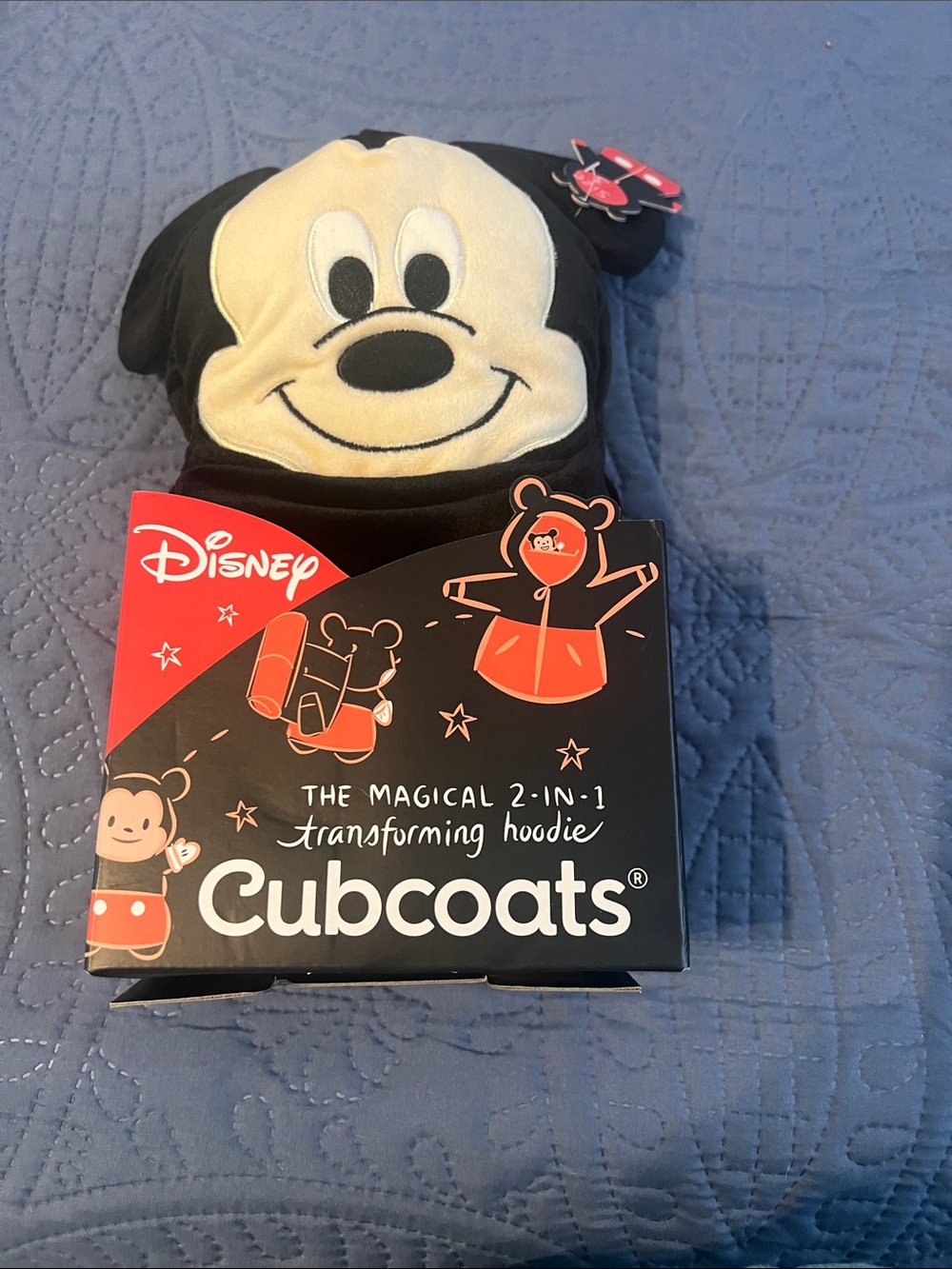 Disney Black and Cream Mickey Mouse Cubcoats Transforming Hoodie Plush